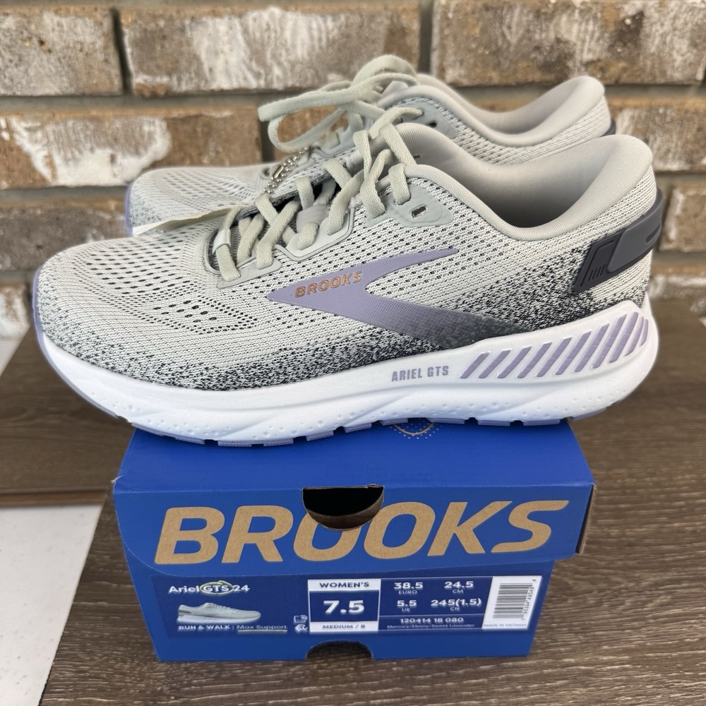 Brooks Ariel GTS 24 Women's Running Shoes Mercury Ebony Lavender 120414 Sz 7.5B
